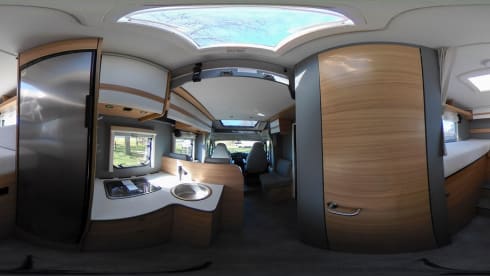 Beautiful Dethleffs semi-integrated camper