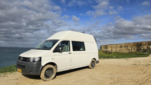 Walter de witte bus – Camping-car Volkswagen Zelfbouw (verhoogd et verlengd)