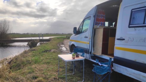 On an adventure with our spacious 2-6p camper van (converted VW Crafter)