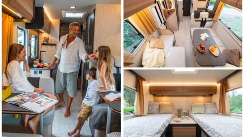 King VIII – Brand new, luxurious alcove camper for 5 people