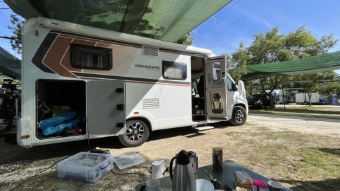 Luxurious young camper with many extras