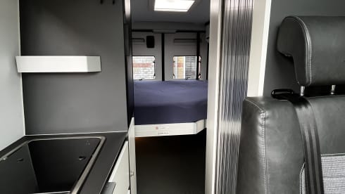 Fiat Adria 640 bus camper with large garage and fold-down bed 