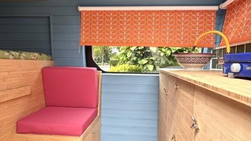 Nice red camper van 