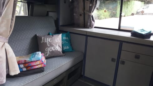 Summer -VW T4 California with fixed sleeping roof