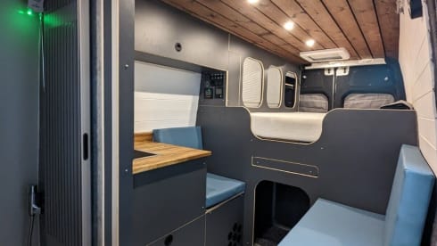 Fully off-grid Mercedes Sprinter conversion with offroad tyres