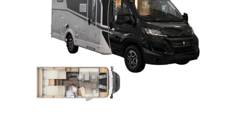 Luxuriöser 4-Personen-Wohnwagen Sunlight 67S mit Automatikgetriebe. 