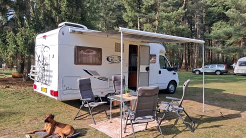 Cozy, fully equipped 4-person semi-integrated camper.