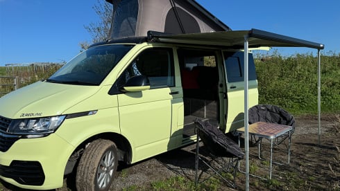 Hit the Road in Style with Our Gorgeous Green VW Campervan!
