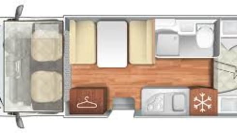 Rollerteam Zefiro 675 6 Berth – 6 berth Roller Team alcove from 2023
