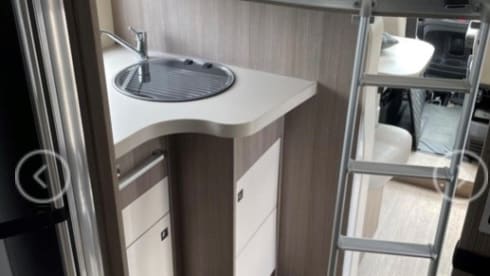 Spacious, well-equipped Chausson Titanium 728 EB motorhome for rent