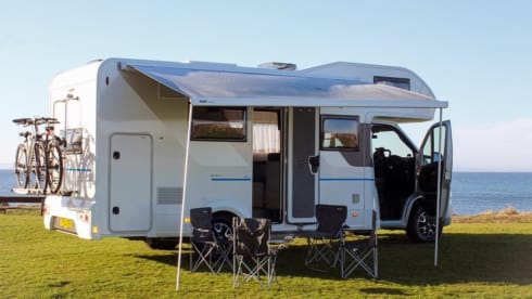 Saltire sunsets Motorhome hire  – 6 berth Fiat alcove from 2021