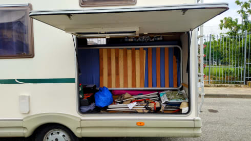 Campervan with sloping ceilings