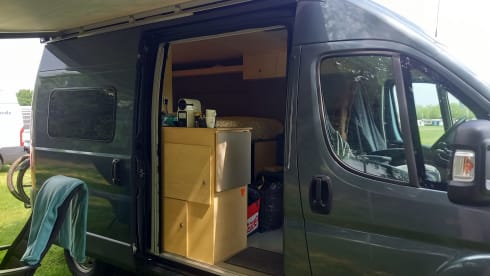 2p Fiat Ducato camper bus from 2016 with air conditioning and e-bike carrier