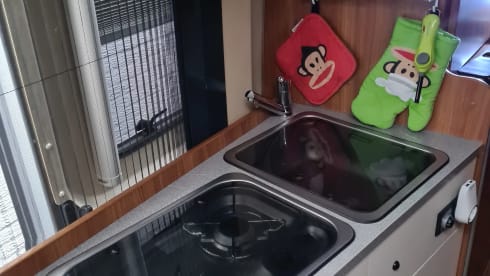 Cozy strong Pössl bus camper, fully equipped!