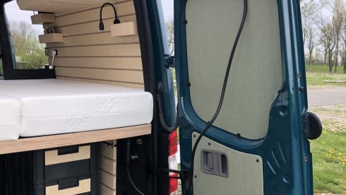 New cool off-grid Mercedes Sprinter bus camper with length beds