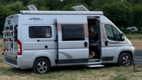 Compact Pössl 2Win factory-built bus camper (dog allowed)