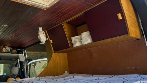 Atmospheric self-build camper van for 2 people (+ baby/small child)