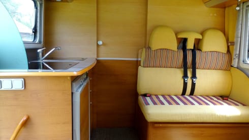 Colorado – Kompakter Camper, kurze Aussenmaße, aber trotzdem mit allem ausgestattet. 