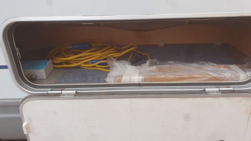 Nice 5 person Dethleffs alcove camper.