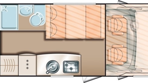 Camper for 6 people, bunk bed / CF6
