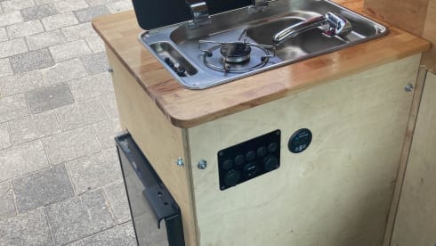 Schönes Feuerwehrauto für 4 Personen mit einem schönen Doppelbett