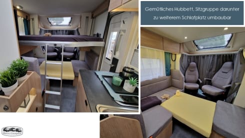 Joa 75T – Modern family mobile home for 5 people under 3.5t