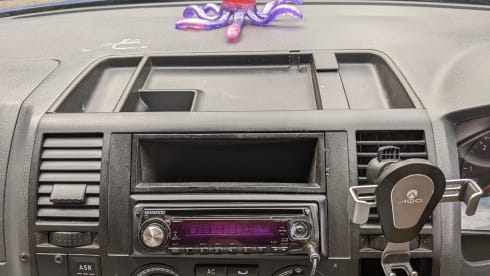 Hullablue – VW T5 camper, 4 berth, pop top, bike rack.