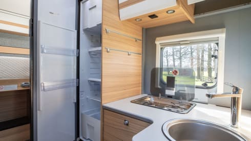 Beautiful Dethleffs semi-integrated camper