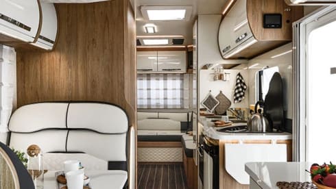 2026 Roller Team 747 – 6 Berth/Belts. Rear lounge 