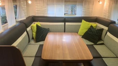 LMC Integral Camper with round seating layout