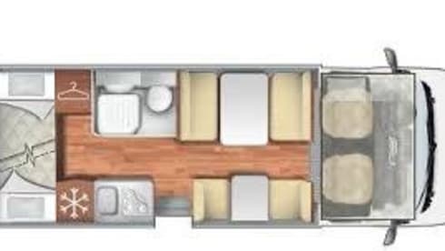 Very luxurious and modern family camper.