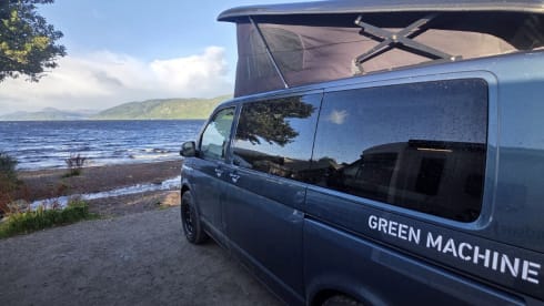 Green machine –  VW Automatic  Custom Campervan  – Edinburgh Airport – NC500 Scotland