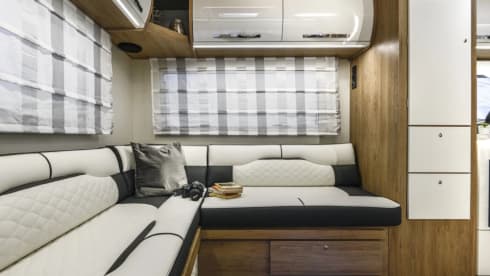 2026 Roller Team 747 – 6 Berth/Belts. Rear lounge 