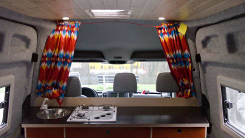 On an adventure with our spacious 2-6p camper van (converted VW Crafter)