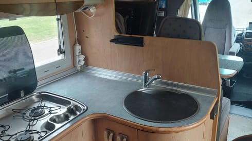2-person Bürstner with fixed bed 