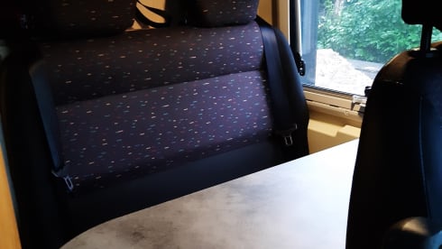 Nice Pössl camper van with comfortable bed