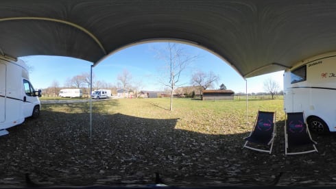 Beautiful Dethleffs semi-integrated camper