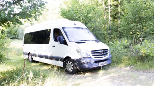 Orla – Off-grid, Heated, 3-Berth Mercedes Camper with Wood Interior & River Table