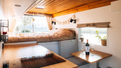 Luxurious campervan with stylish interior