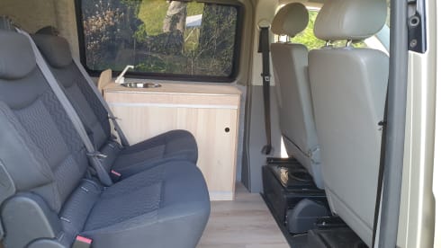 Volkswagen extended camper van sleeps 2 people