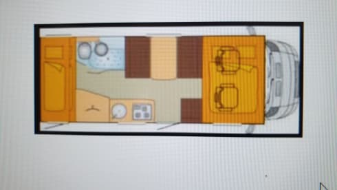 Burstner Argos 6 sleeps 6 seats.