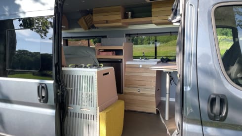 Roze Roadtripper – Camping-car bus modulable pour 4 personnes 