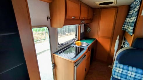 Campervan with sloping ceilings