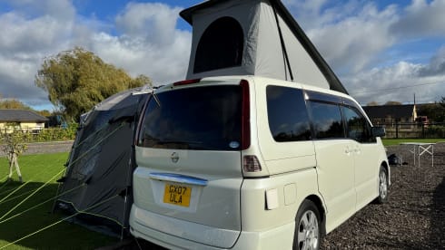 Serena – 2 berth Nissan Serena Campervan with awning & solar panels