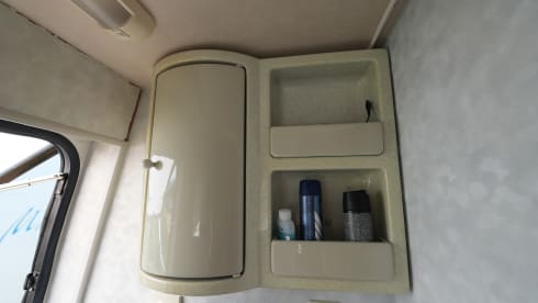 Minty – Minty; Cheerful 2p campervan from 2004, solar panel on the roof!