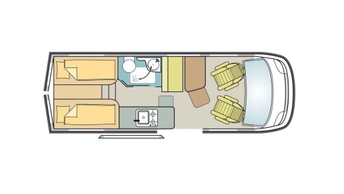 Recent Pössl 160 HP, 9-speed automatic, length beds, 2-person comfort.