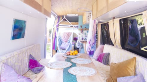 Orla – Off-grid, Heated, 3-Berth Mercedes Camper with Wood Interior & River Table
