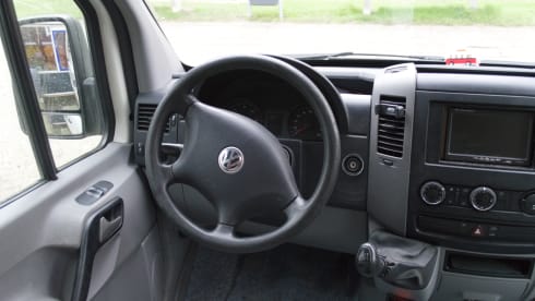 On an adventure with our spacious 2-6p camper van (converted VW Crafter)