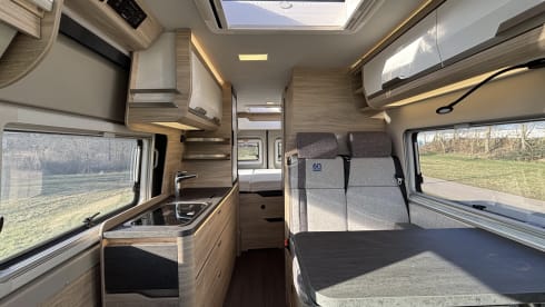 New camper van, 2 sleeping places and bicycle carrier