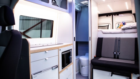 4 Berth VW Craftervan with Shower and Loo (Off Grid-able)